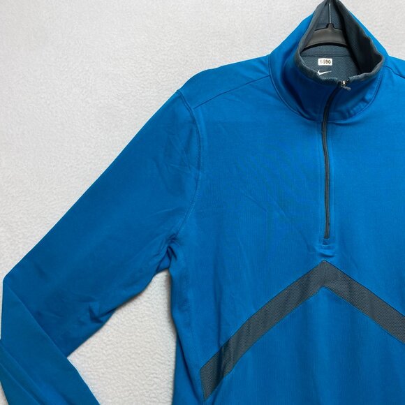 Nike Activewear Shirt Womens XL Blue 1/2 Zip Pullover Swoosh Dri-Fit Pullover - Picture 5 of 11
